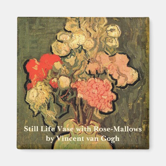 Vaas met Rose Mallows door Vincent van Gogh Magneet (Voorkant)