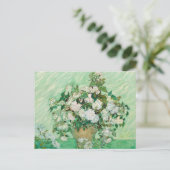 Vaas met roze rozen Vincent van Gogh Briefkaart (Staand voorkant)
