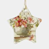 Vaas met roze rozen waterverf ornament (Rechts)