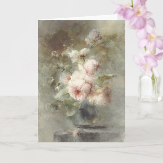 Vaas met rozen kaart (Orchidee)