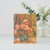 Vaas met Rozen van Auguste Renoir Art Briefkaart (Staand voorkant)