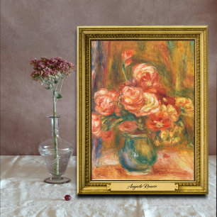 Vaas met Rozen van Auguste Renoir Art Poster