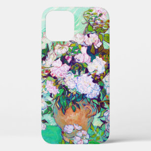 Vaas met rozen van Vincent Van Gogh levendig iPhone 12 Hoesje