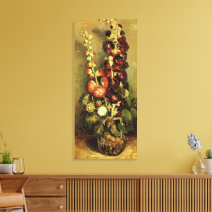 Vaas met stokrozen door Vincent van Gogh Canvas Afdruk