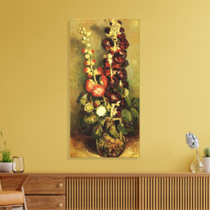 Vaas met stokrozen door Vincent van Gogh Canvas Afdruk