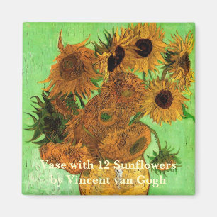 Vaas met twaalf zonnebloemen door Vincent van Gogh Magneet