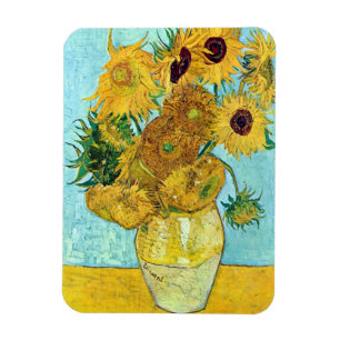 Vaas met twaalf zonnebloemen door Vincent van Gogh Magneet