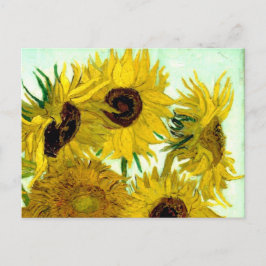 Vaas met twaalf zonnebloemen, Van Gogh Fine Art Briefkaart