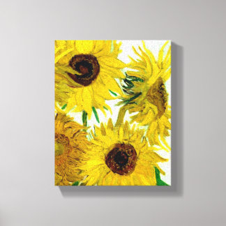 Vaas met twaalf zonnebloemen, Van Gogh Fine Art Canvas Afdruk