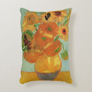 Vaas met twaalf zonnebloemen van Vincent van Gogh Accent Kussen