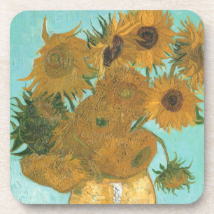 Vaas met twaalf zonnebloemen van Vincent van Gogh Bier Onderzetter