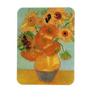 Vaas met twaalf zonnebloemen van Vincent van Gogh Magneet