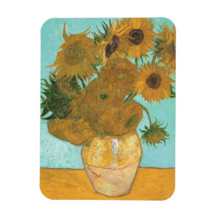 Vaas met twaalf zonnebloemen van Vincent van Gogh Magneet