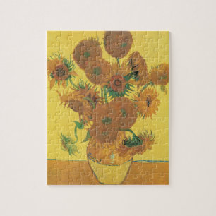 Vaas met vijftien zonnebloemen van Vincent van Gog Legpuzzel