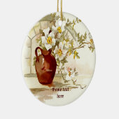 Vaas met witte rozen  waterverf ornament (Rechts)