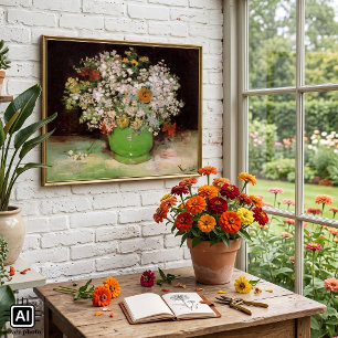 Vaas met Zinnia Bloemen door Vincent van Gogh Poster