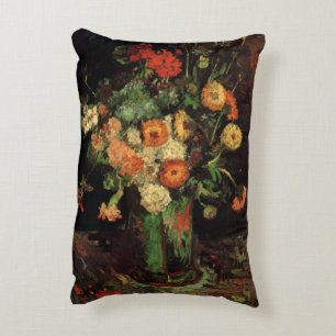 Vaas met Zinnias en Geraniums, Vincent van Gogh Accent Kussen