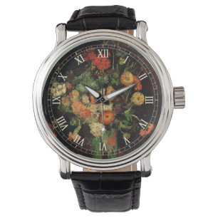 Vaas met Zinnias en Geraniums, Vincent van Gogh Horloge