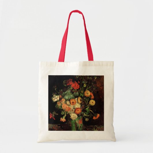 Vaas met Zinnias en Geraniums, Vincent van Gogh Tote Bag (Voorkant)