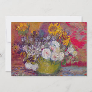 Vaas met zonnebloemen en rozen van Vincent van Gog Kaart