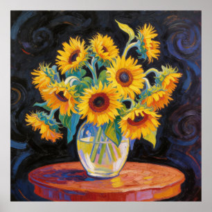 Vaas met zonnebloemen naar Van Gogh Poster