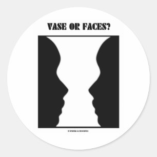 Vaas of gezicht? (Optische verlichting) Ronde Sticker