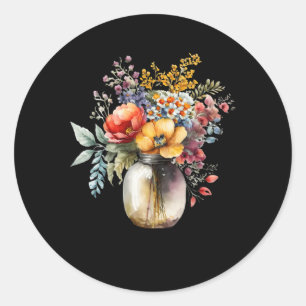 Vaas van bloemen Memom Ronde Sticker