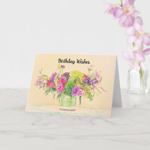 vaas van bloemen stijl Verjaardag Kaart