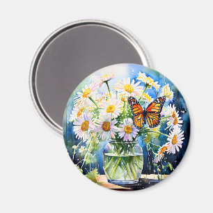 Vaas van madeliefjes  Bloemen Magneet