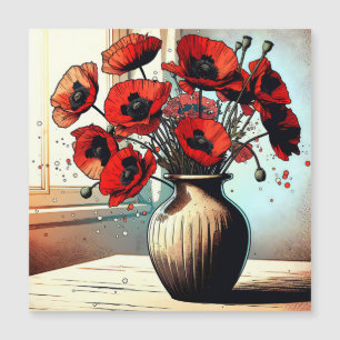 Vaas van Rode Poppies ai art