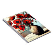 Vaas van Rode Poppies ai art Notitieboek (Rechterzijde)