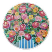 Vaas van rozen Ceramic Pull Keramische Knop (Voorkant)