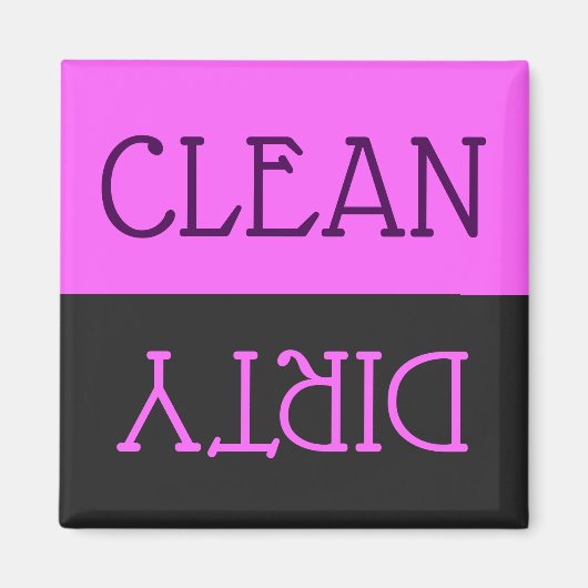 Vaatwasser Clean Dirty Dishes Paarse zwarte keuken Magneet (Voorkant)