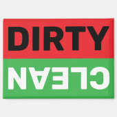 Vaatwasser Clean Dirty Sign Flip Magneet (Voorkant)