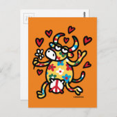 Vaca Hippy Briefkaart (Voorkant / Achterkant)