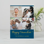 Vacances 4 Photos Happy Chanukah Famille Blue Foil (Debout devant)