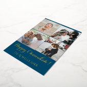 Vacances 4 Photos Happy Chanukah Famille Blue Foil (Rotation)