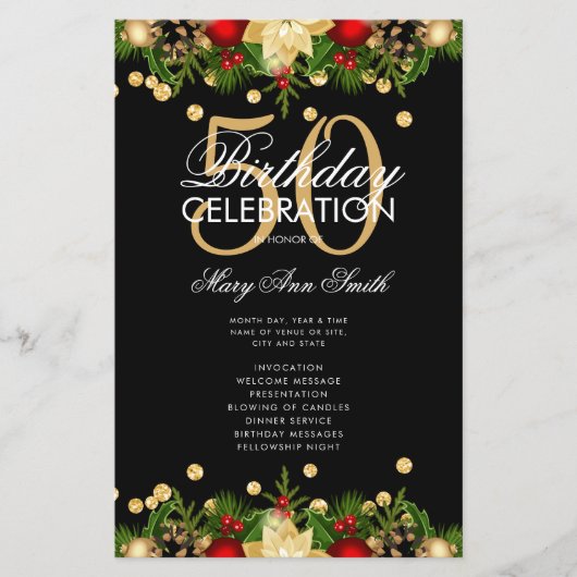 Vacances 50e Anniversaire Programme de fête Gold a (Devant)