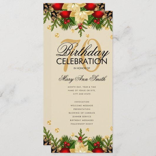 Vacances 70e fête d'anniversaire Programme Gold av (Devant / Derrière)