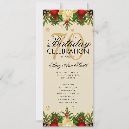 Vacances 70e fête d'anniversaire Programme Gold av (Devant)