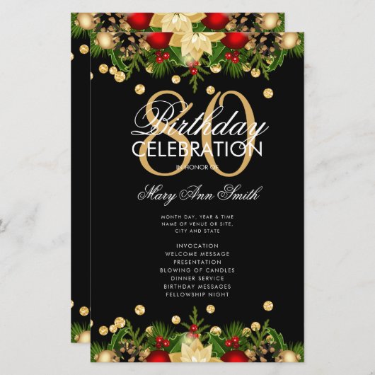 Vacances 80e fête d'anniversaire Programme Gold av (Devant / Derrière)