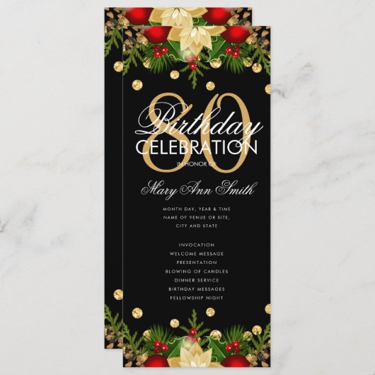 Vacances 80e fête d'anniversaire Programme Gold av (Devant / Derrière)