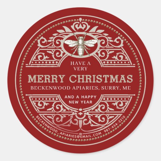 Vacances APIARY cadeau et produit étiquette Rouge (Devant)