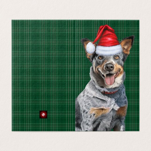Vacances Blue Heeler Chien Vert Plaid Noël (Outside Unfolded)