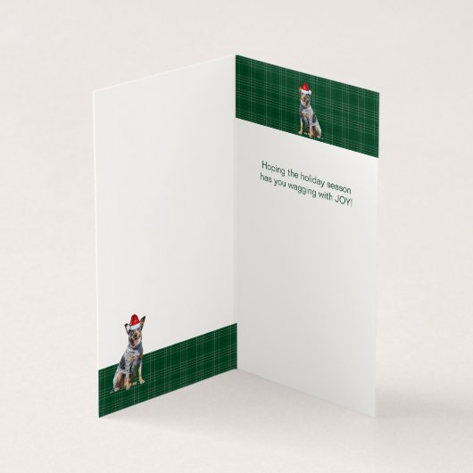 Vacances Blue Heeler Chien Vert Plaid Noël (Inside)