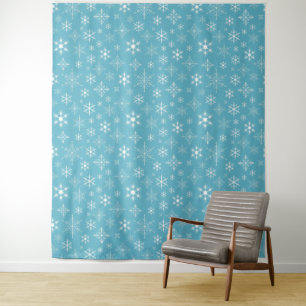 Vacances Blue Snowflake Motif Tapisserie murale