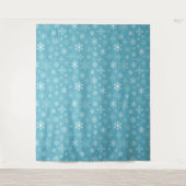 Vacances Blue Snowflake Motif Tapisserie murale (Devant)