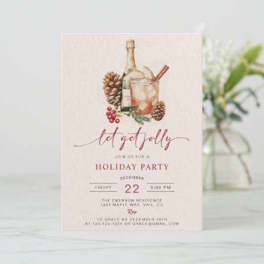 Vacances Boire Noël Invitations (Debout devant)