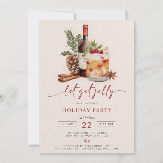 Vacances Boire Noël Invitations (Devant)