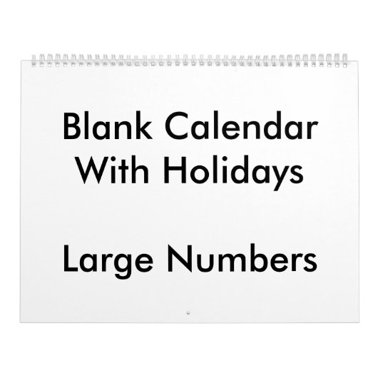 Vacances Calendrier Vide Avec Grand Nombre (Protection)